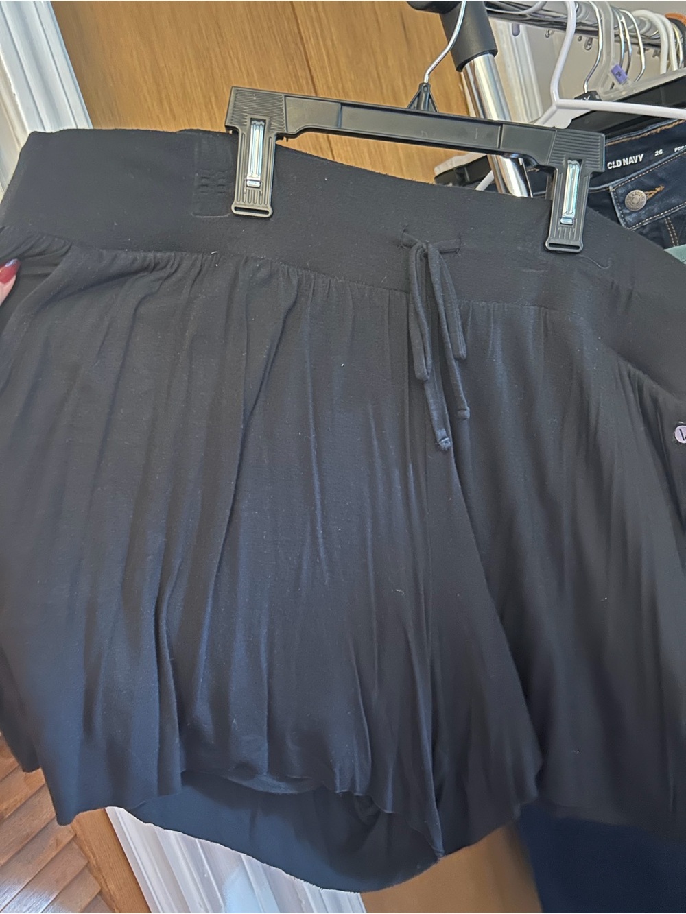 Black Pleated Women's Shorts